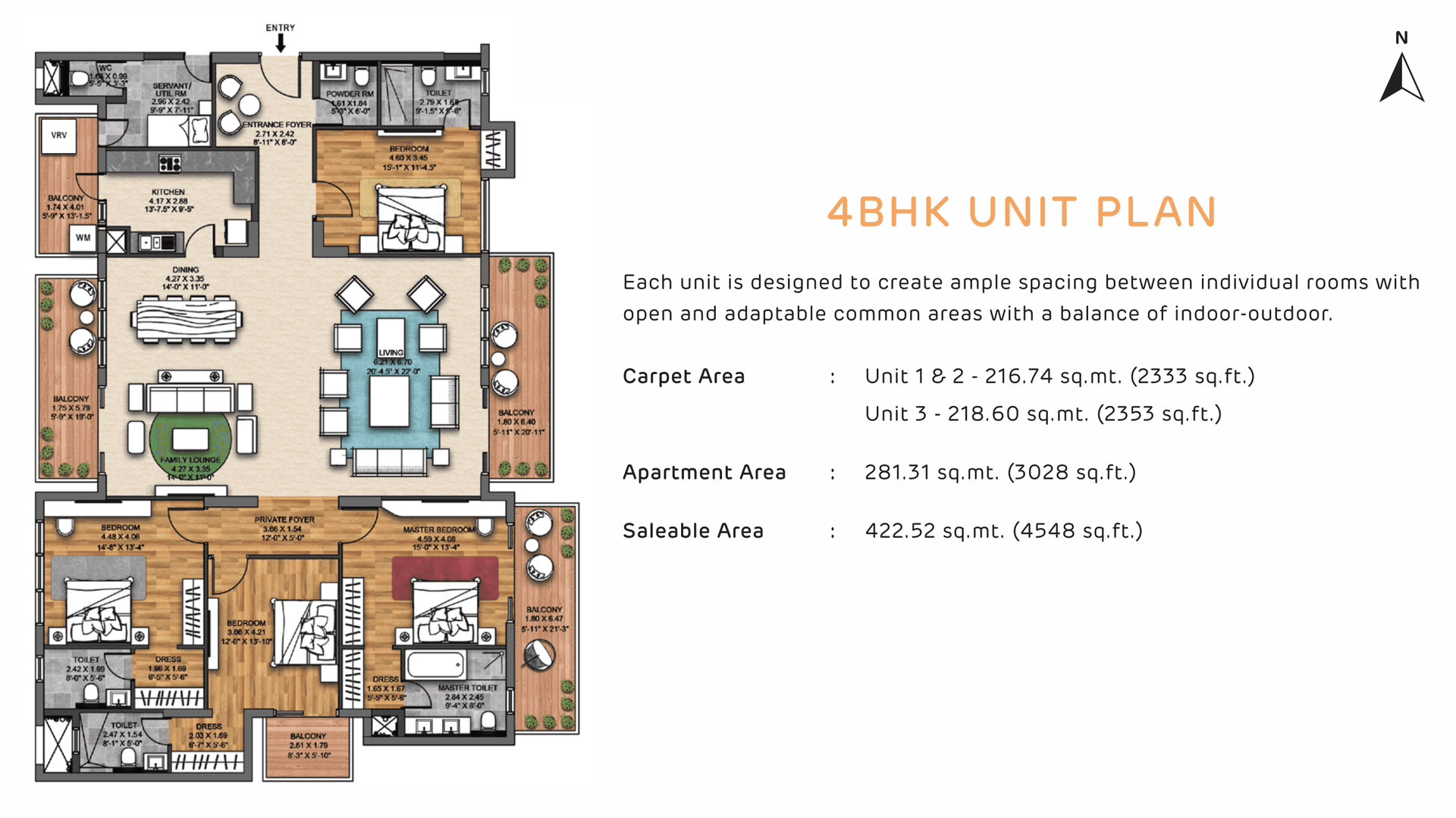 4 BHK - 4548 Sq. Ft.