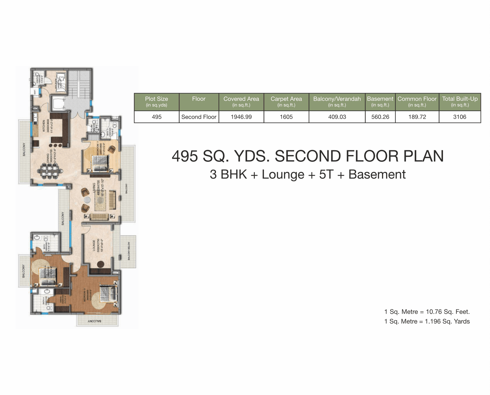 3 BHK - 2147 Sq. Ft.