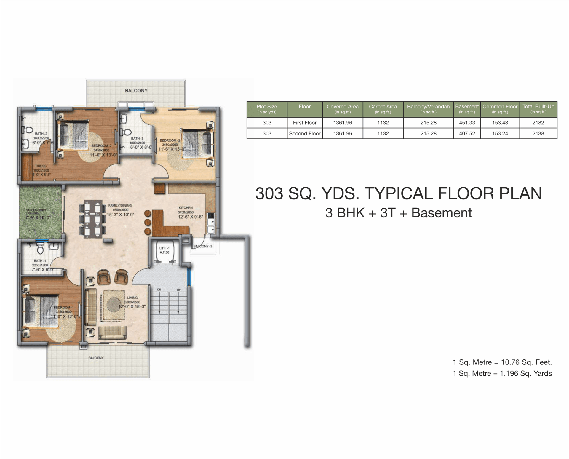 3 BHK - 2435 Sq. Ft.