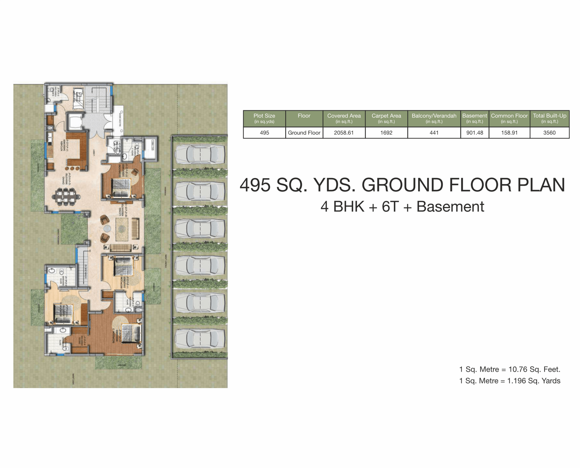 4 BHK - 3440 Sq. Ft.