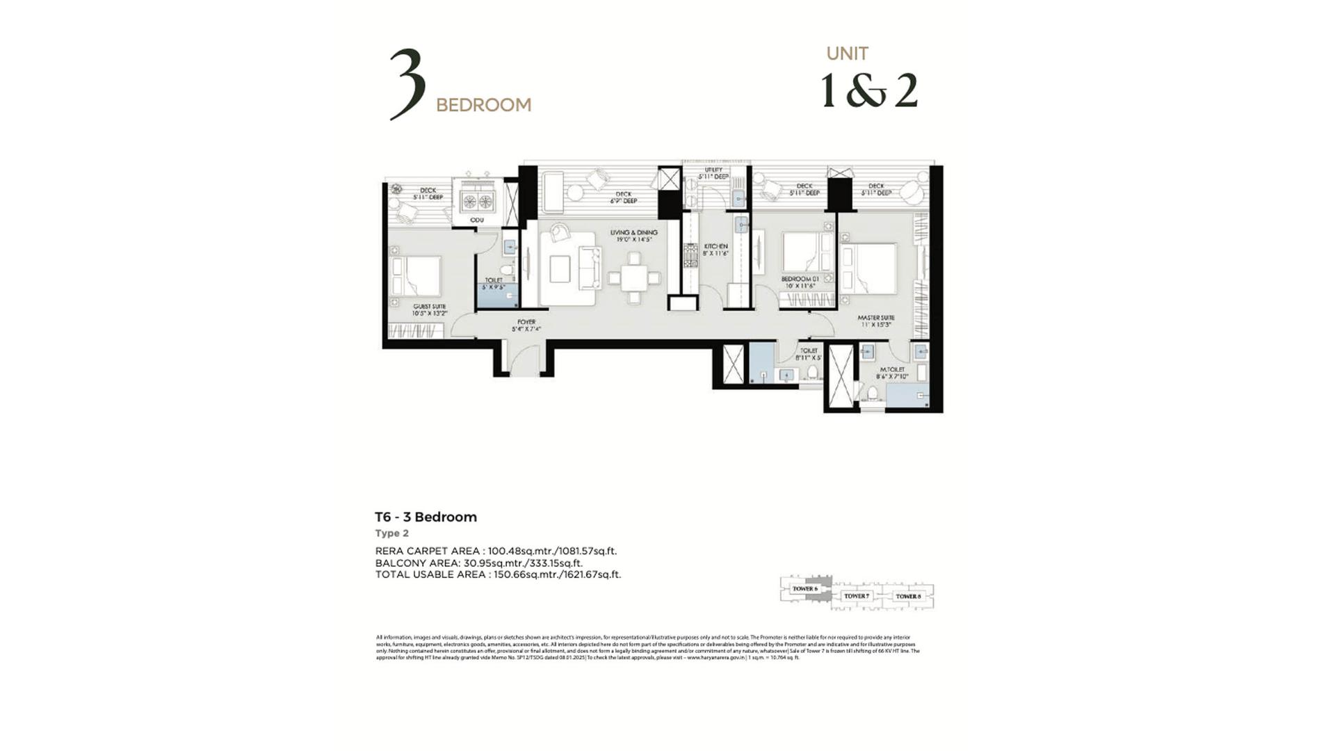 3 BHK - 2100 Sq. Ft.