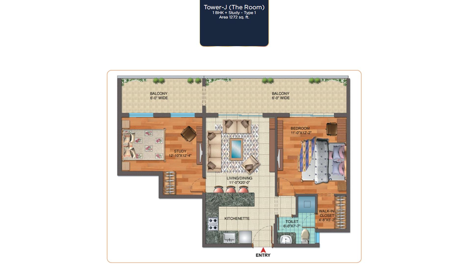 2 BHK - 1272 Sq. Ft.