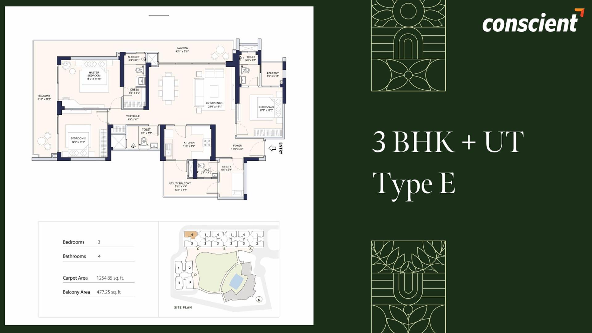 3 BHK BHK - 1945 Sq. Ft.