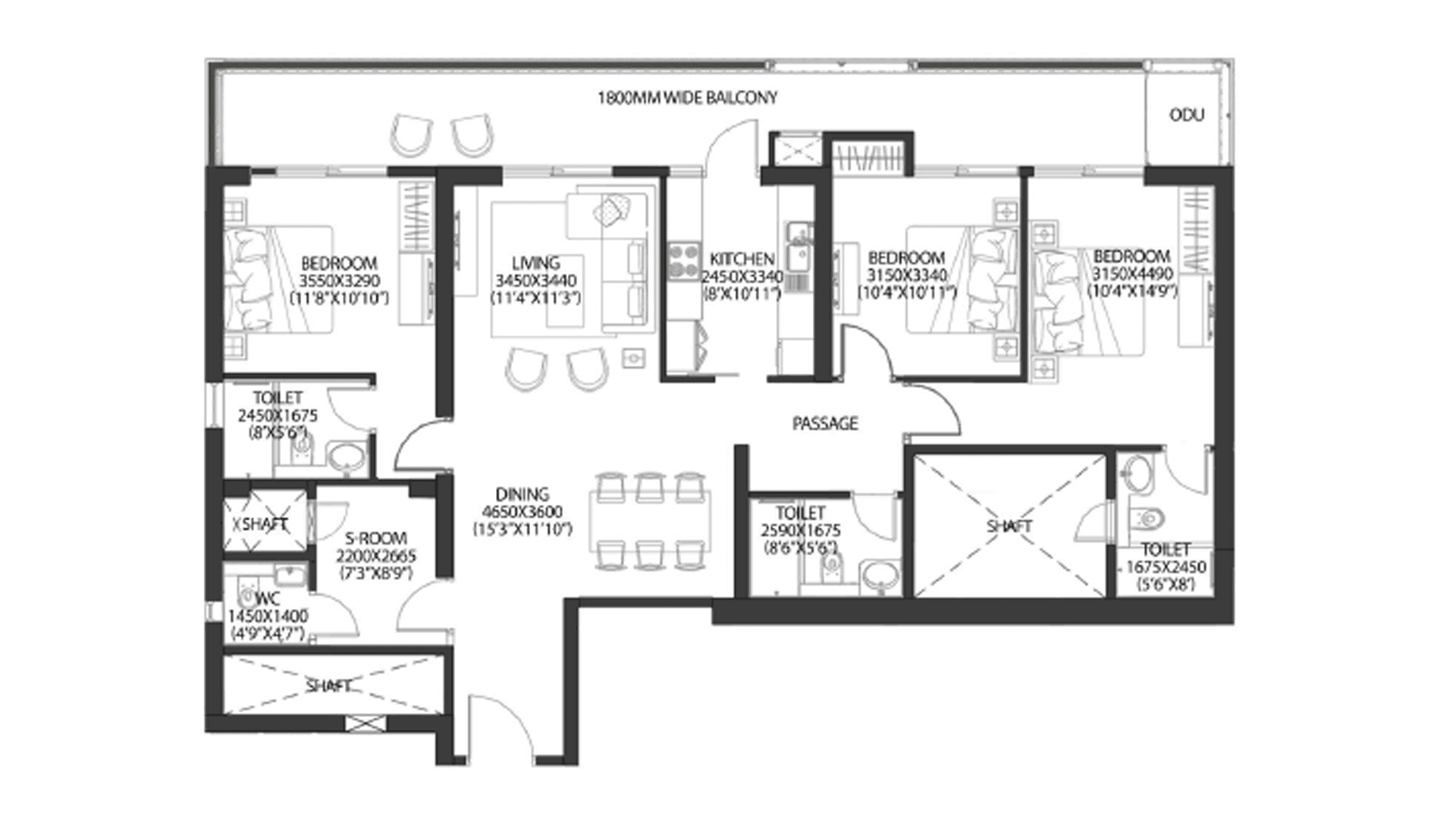 2 BHK - 1750 Sq. Ft.