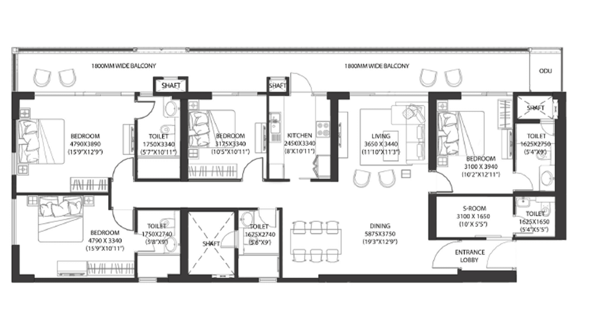 3 BHK - 2366 Sq. Ft.