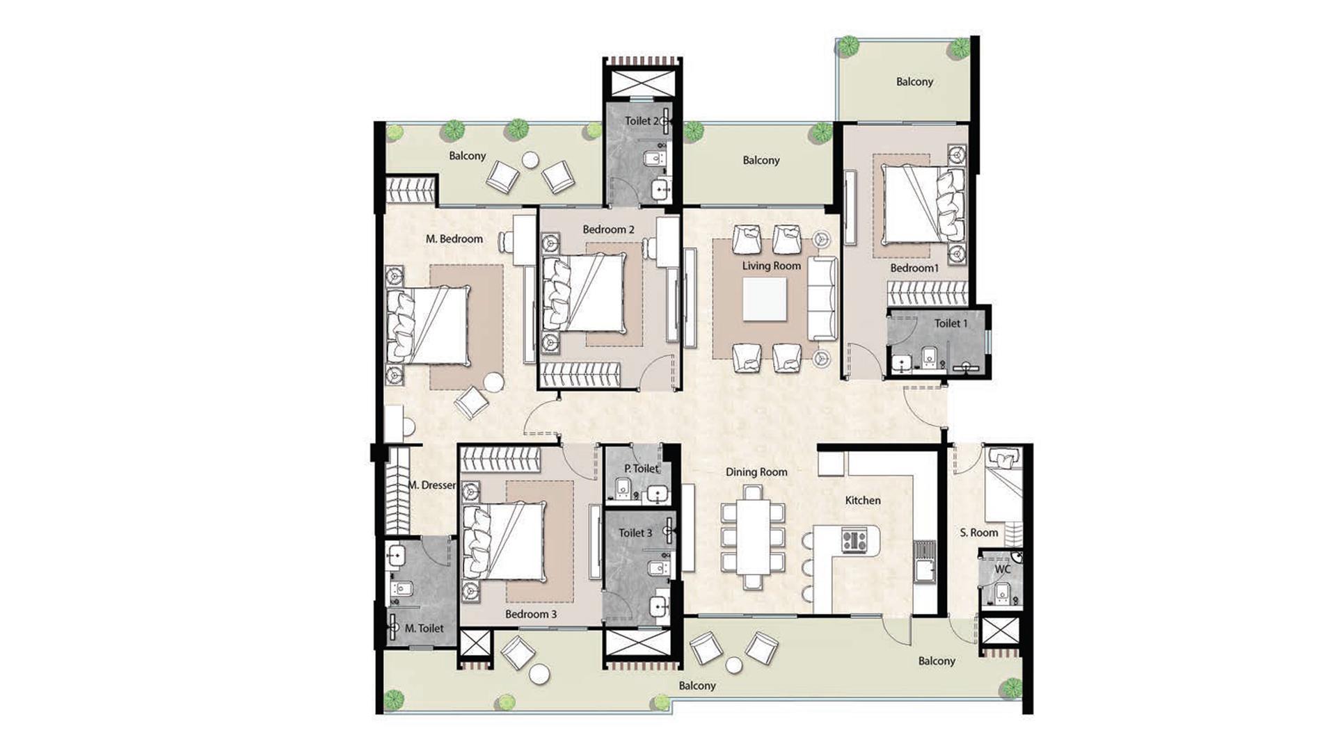 4 BHK - 3310 Sq. Ft.