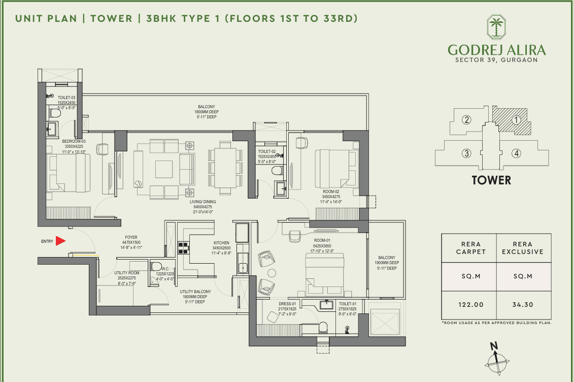 3 BHK BHK - 2426 Sq. Ft.