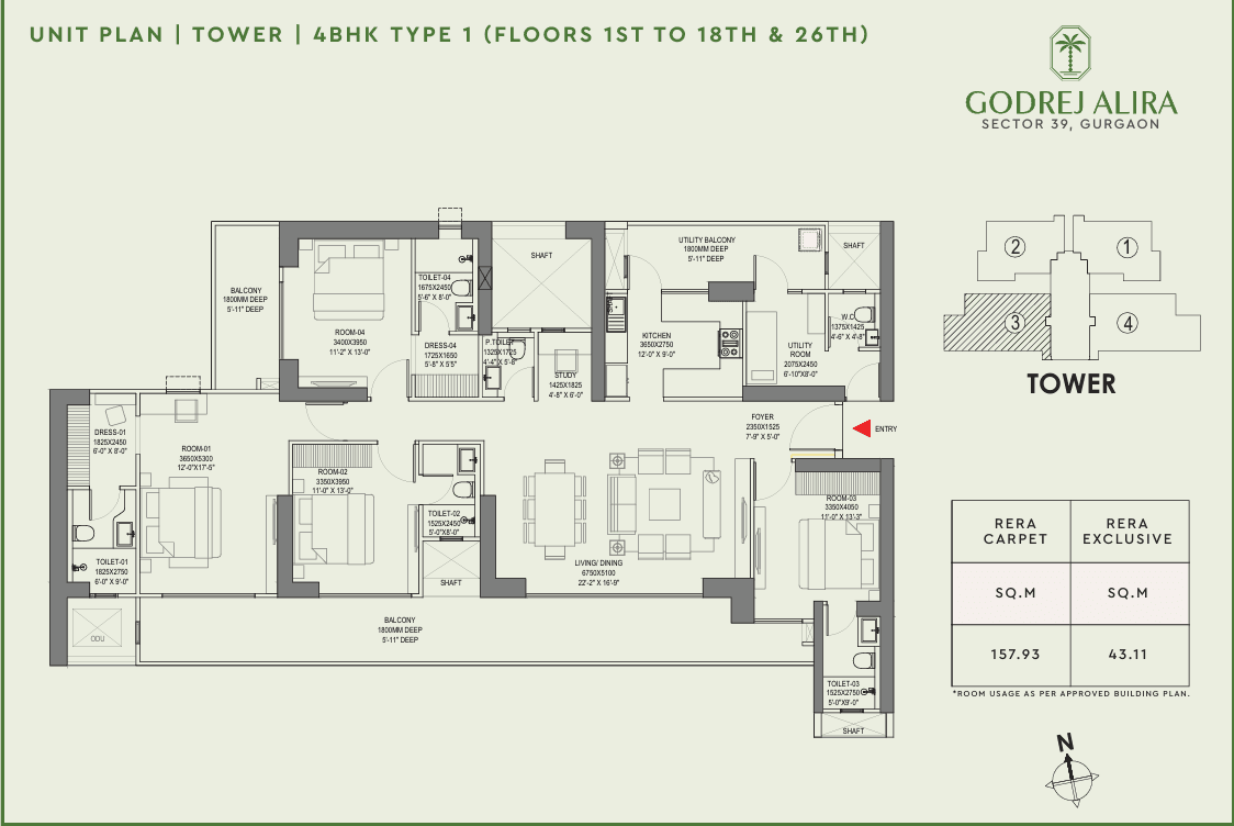4 BHK BHK - 3082 Sq. Ft.