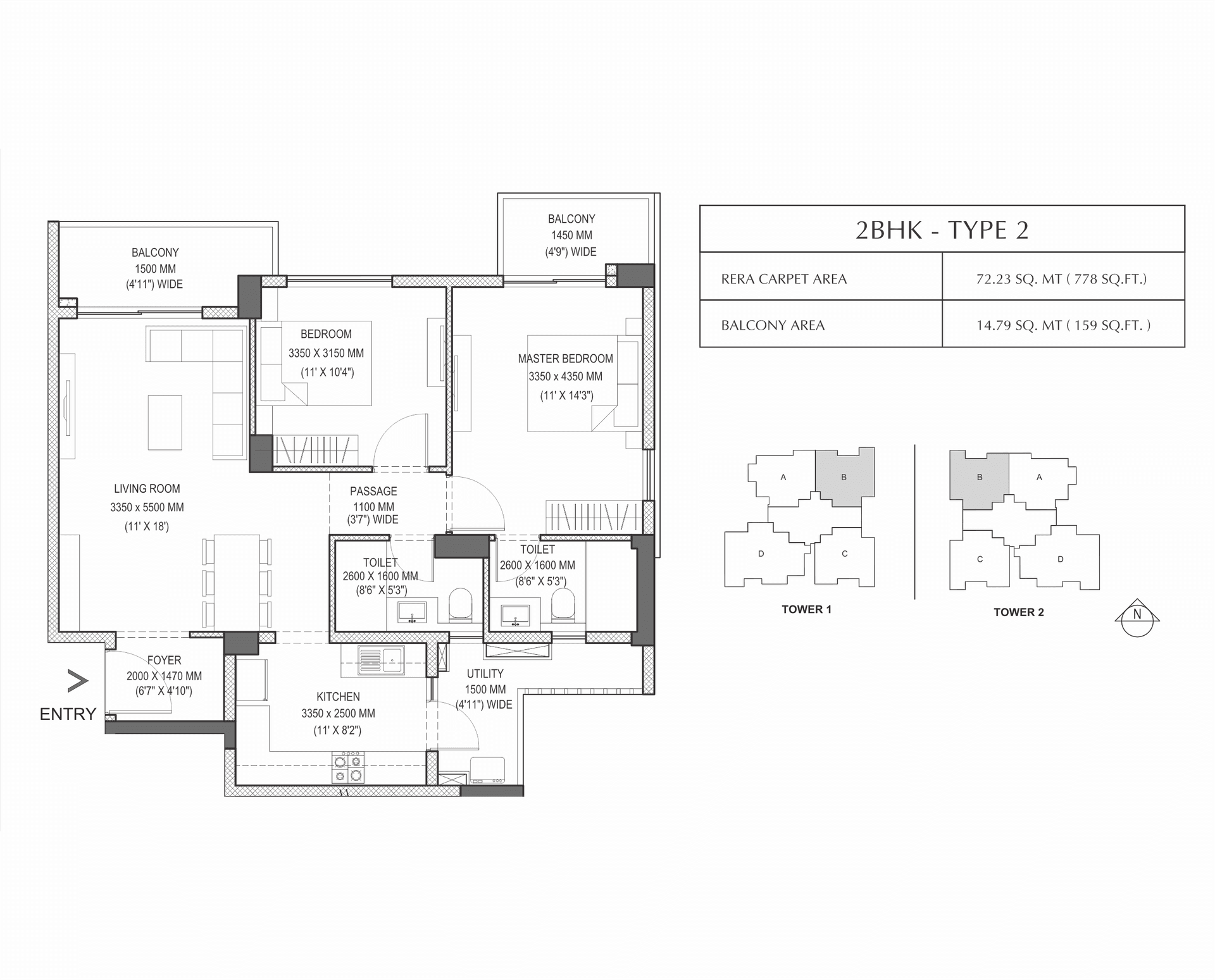 3 BHK - 2711 Sq. Ft.