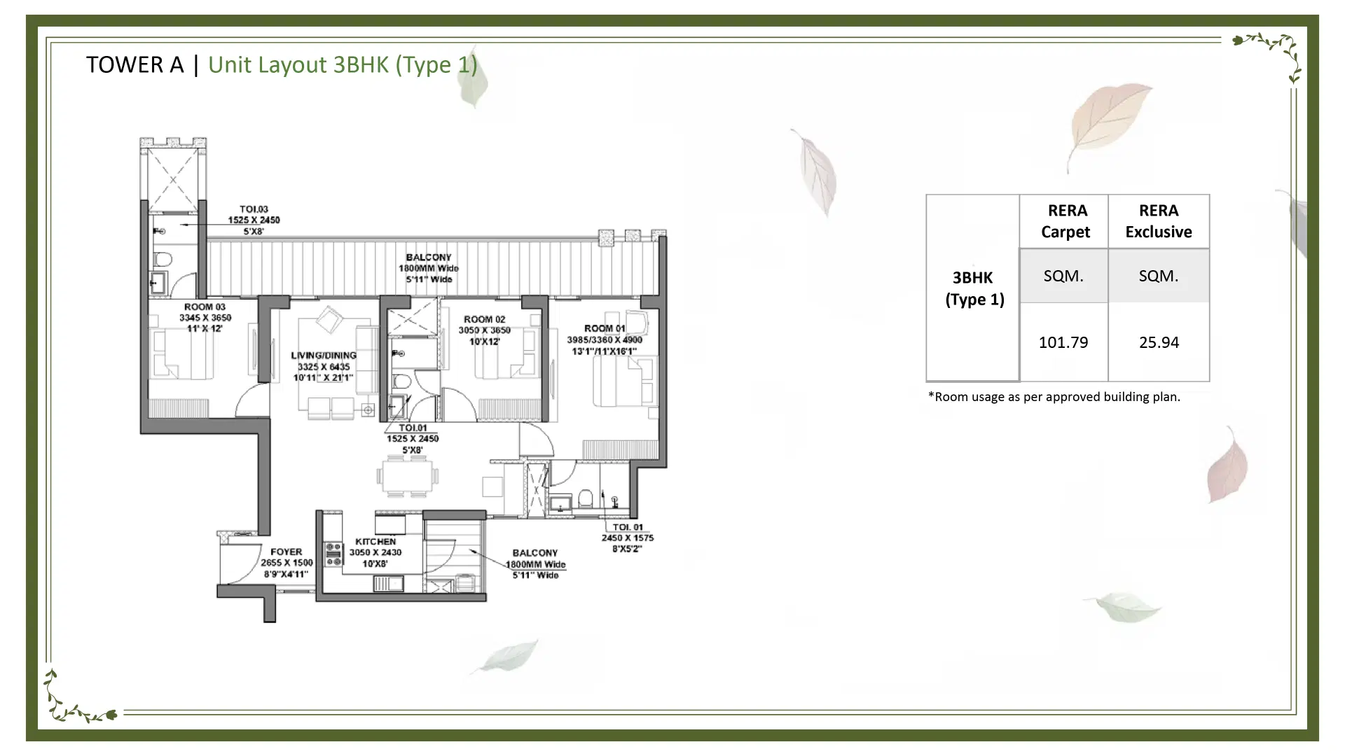 3 BHK - 1948 Sq. Ft.