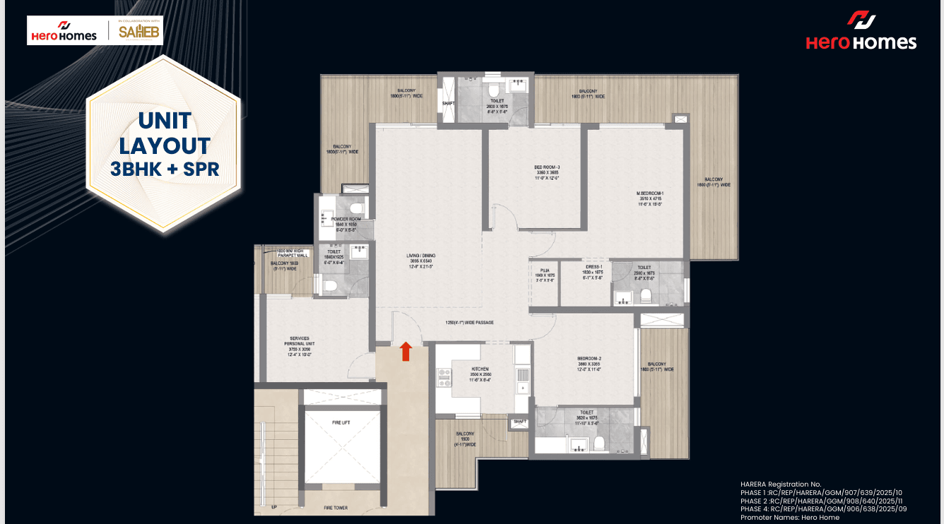 3 BHK BHK - 2800 Sq. Ft.