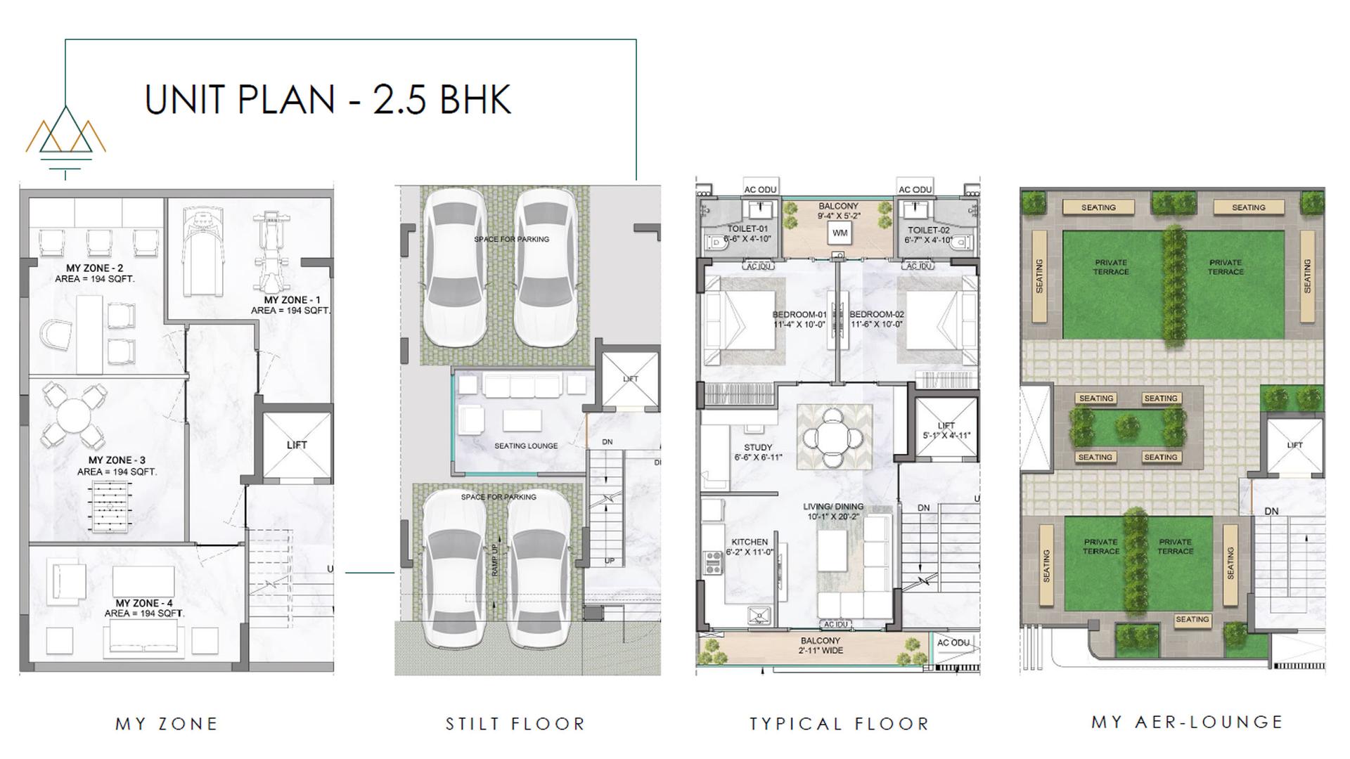 2 BHK BHK - 1155 Sq. Ft.