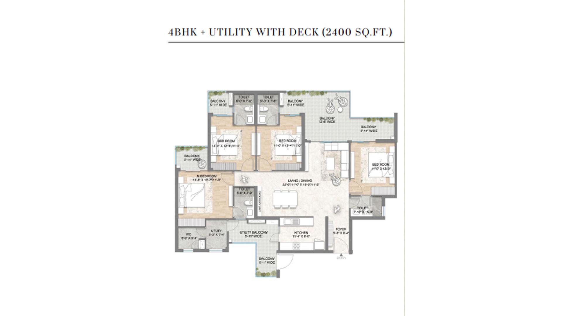 4 BHK - 2400 Sq. Ft.