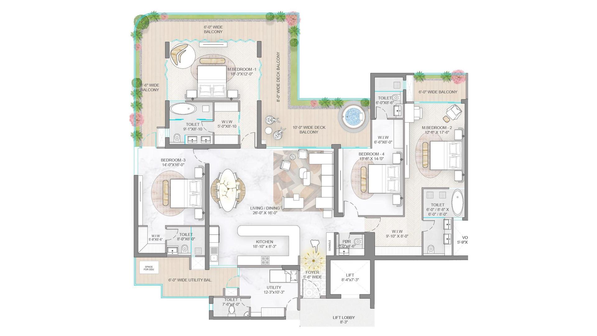 4 BHK BHK - 4205 Sq. Ft.