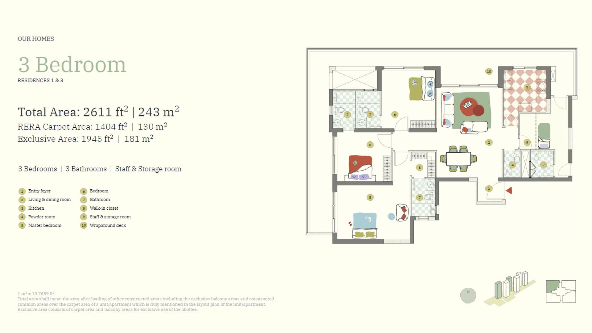 3 BHK BHK - 2611 Sq. Ft.