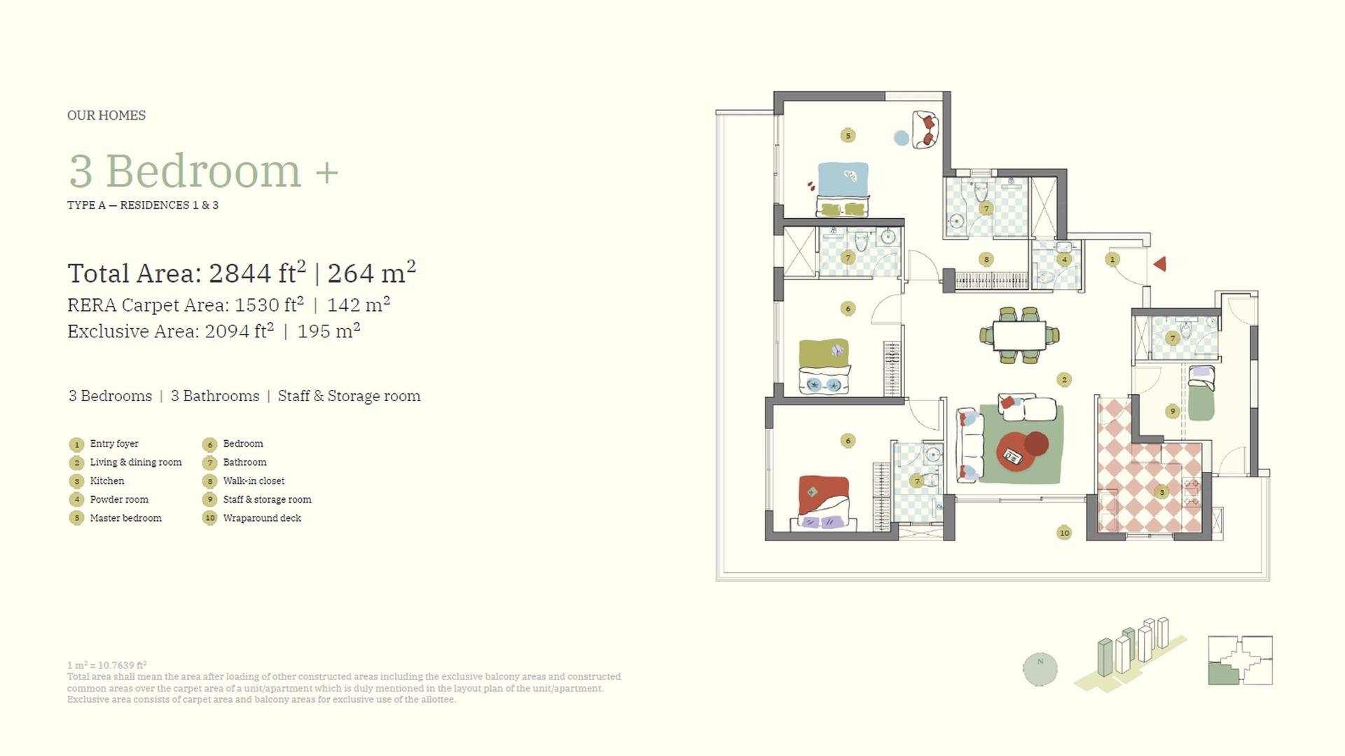 3 BHK BHK - 2844 Sq. Ft.