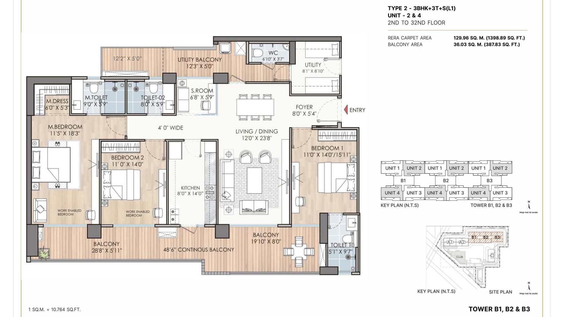 3 BHK - 2440 Sq. Ft.