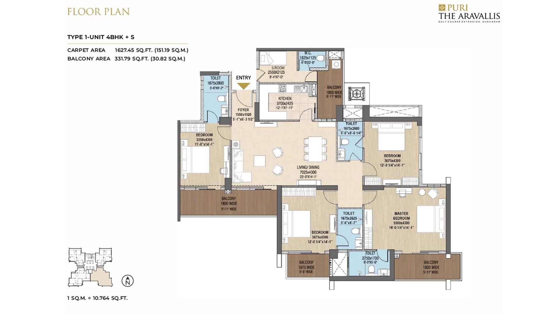4 BHK BHK - 2750 Sq. Ft.