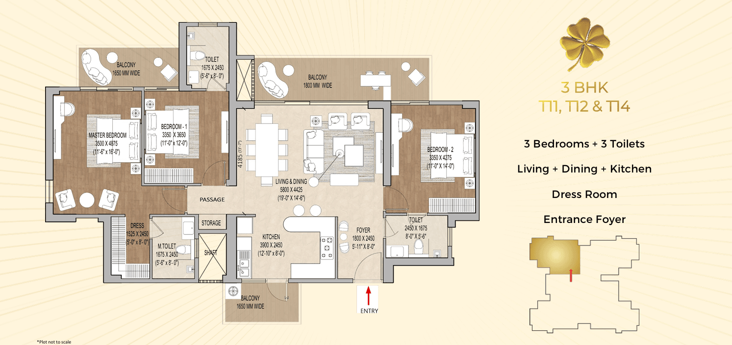 3 BHK BHK - 2095 Sq. Ft.