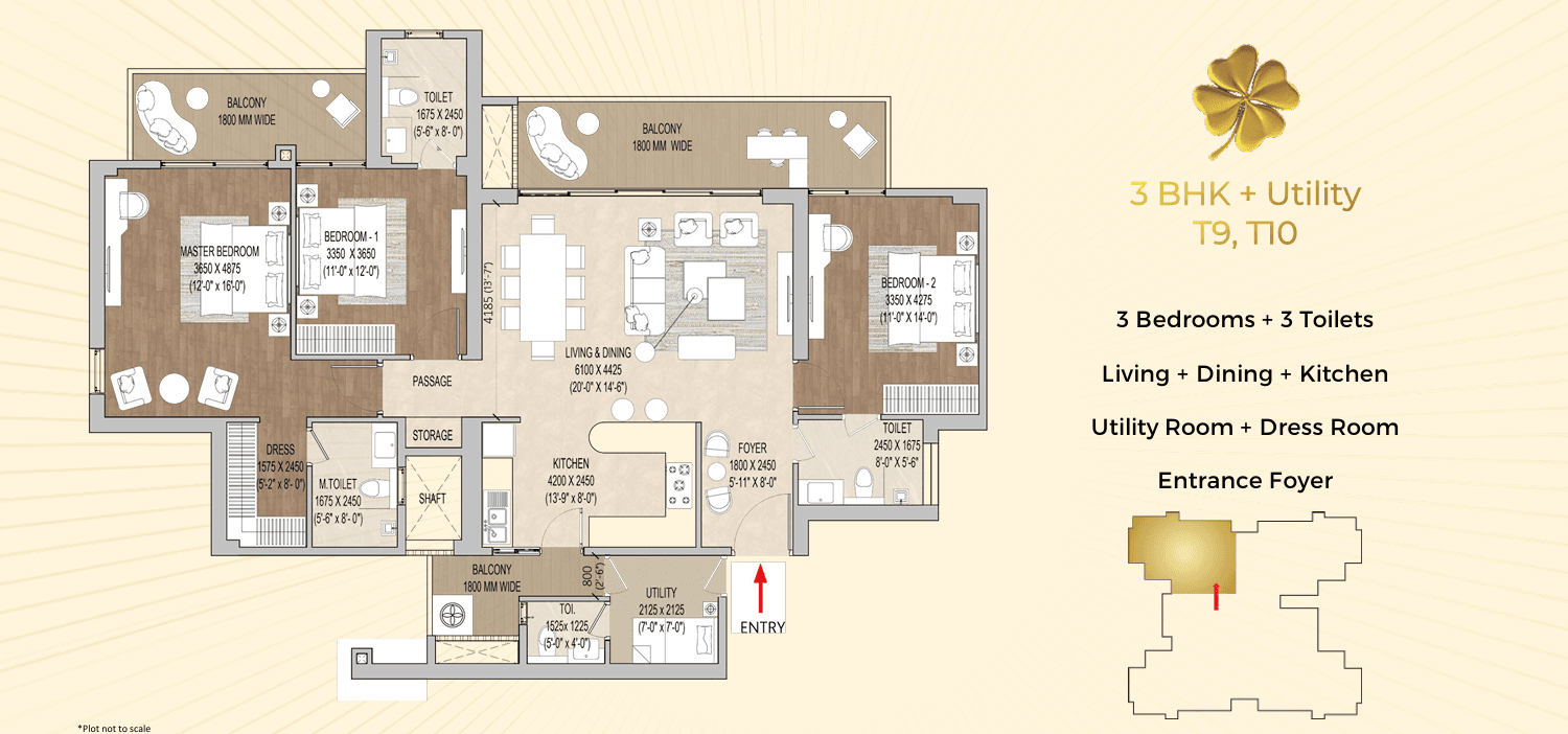 3 BHK BHK - 2280 Sq. Ft.