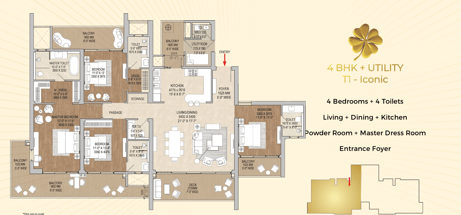 4 BHK BHK - 3480 Sq. Ft.