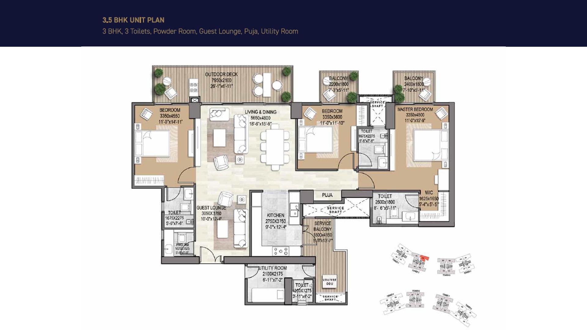 3 BHK BHK - 2623 Sq. Ft.