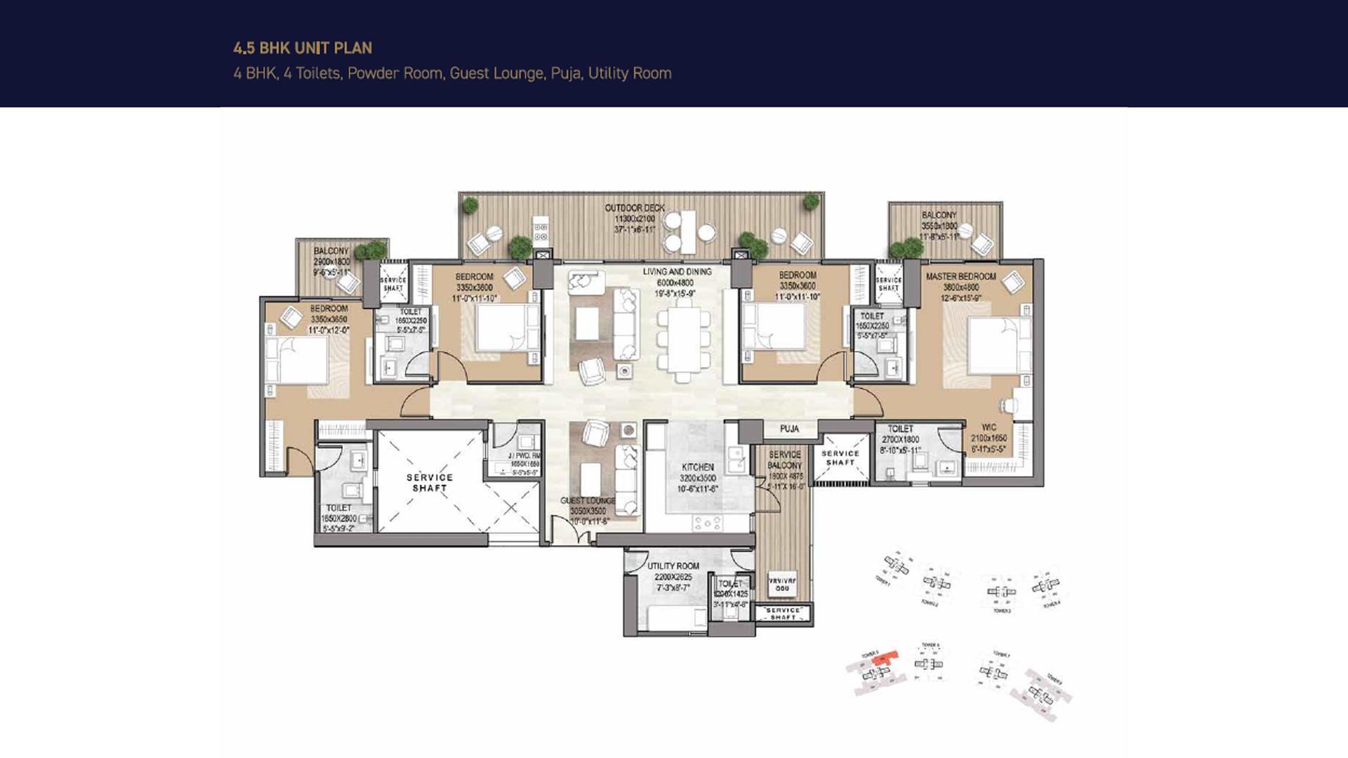 4 BHK BHK - 3253 Sq. Ft.