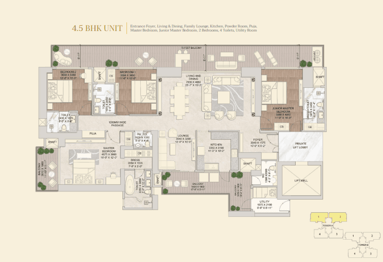 4 BHK - 3785 Sq. Ft.