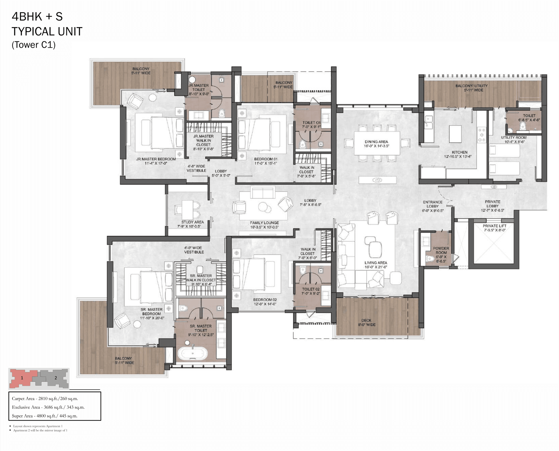 4 BHK BHK - 3300 Sq. Ft.