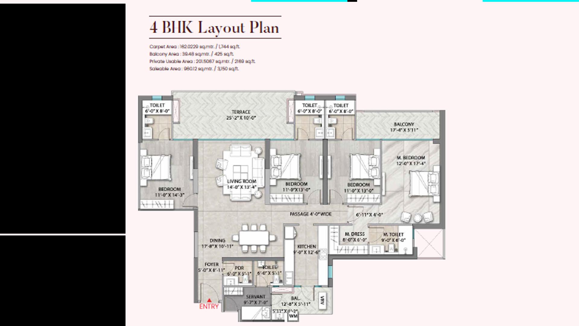 4 BHK BHK - 3150 Sq. Ft.