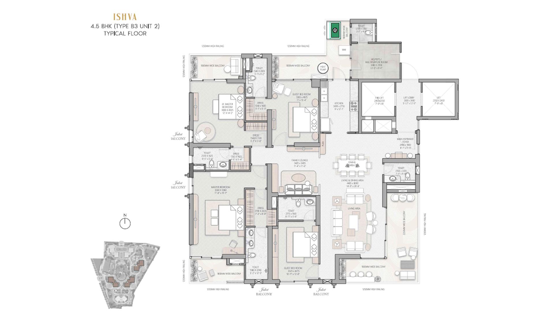 4 BHK - 3900 Sq. Ft.