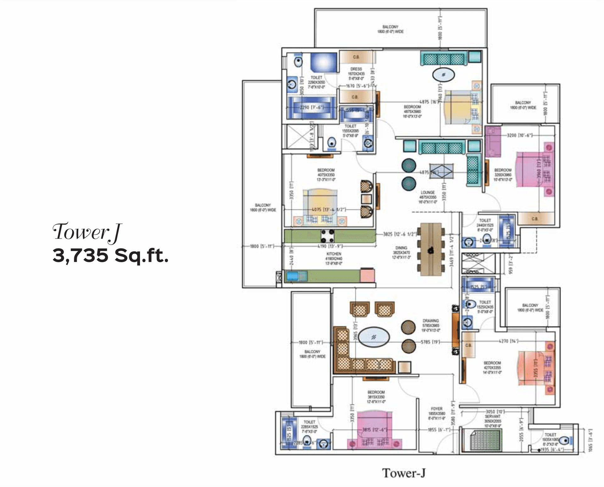 5 BHK - 3350 Sq. Ft.