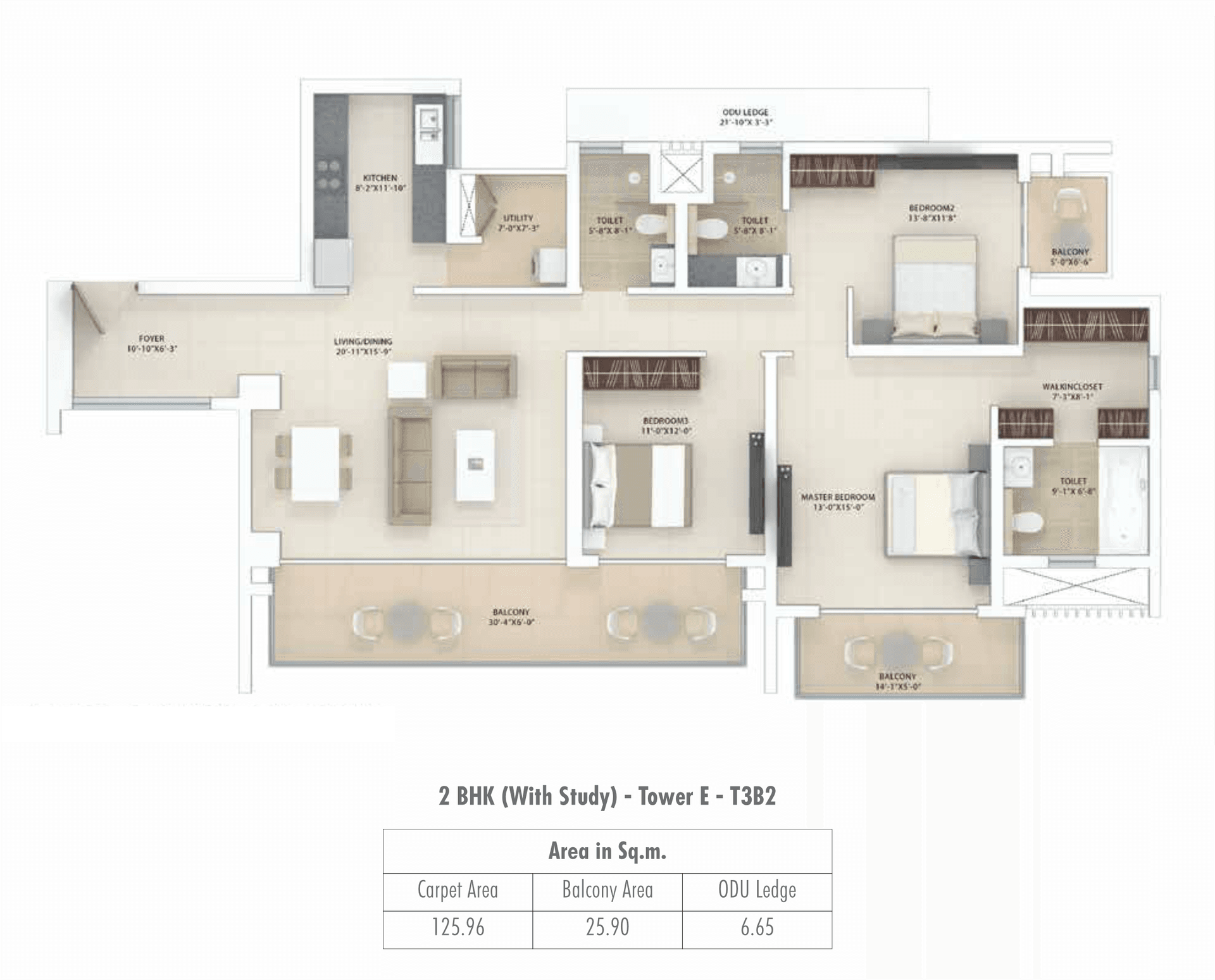 3 BHK - 2520 Sq. Ft.