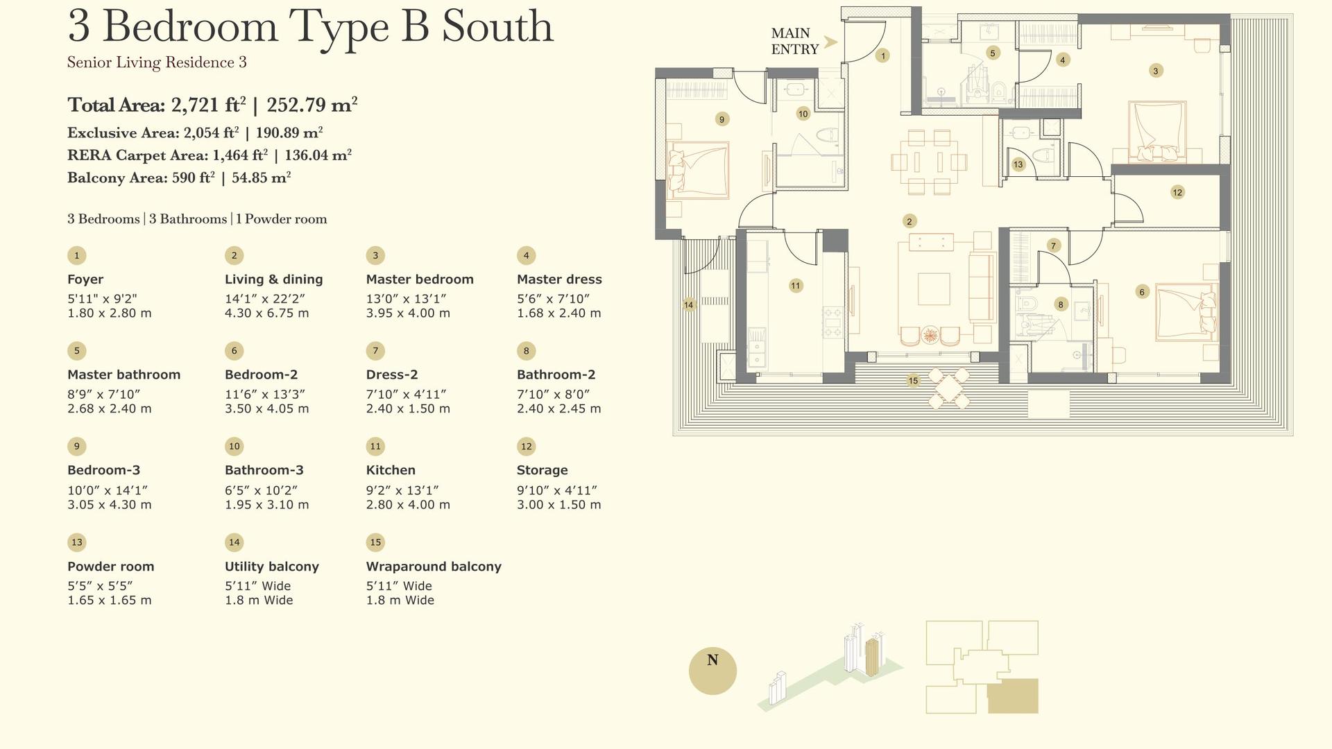 3 BHK BHK - 2721 Sq. Ft.