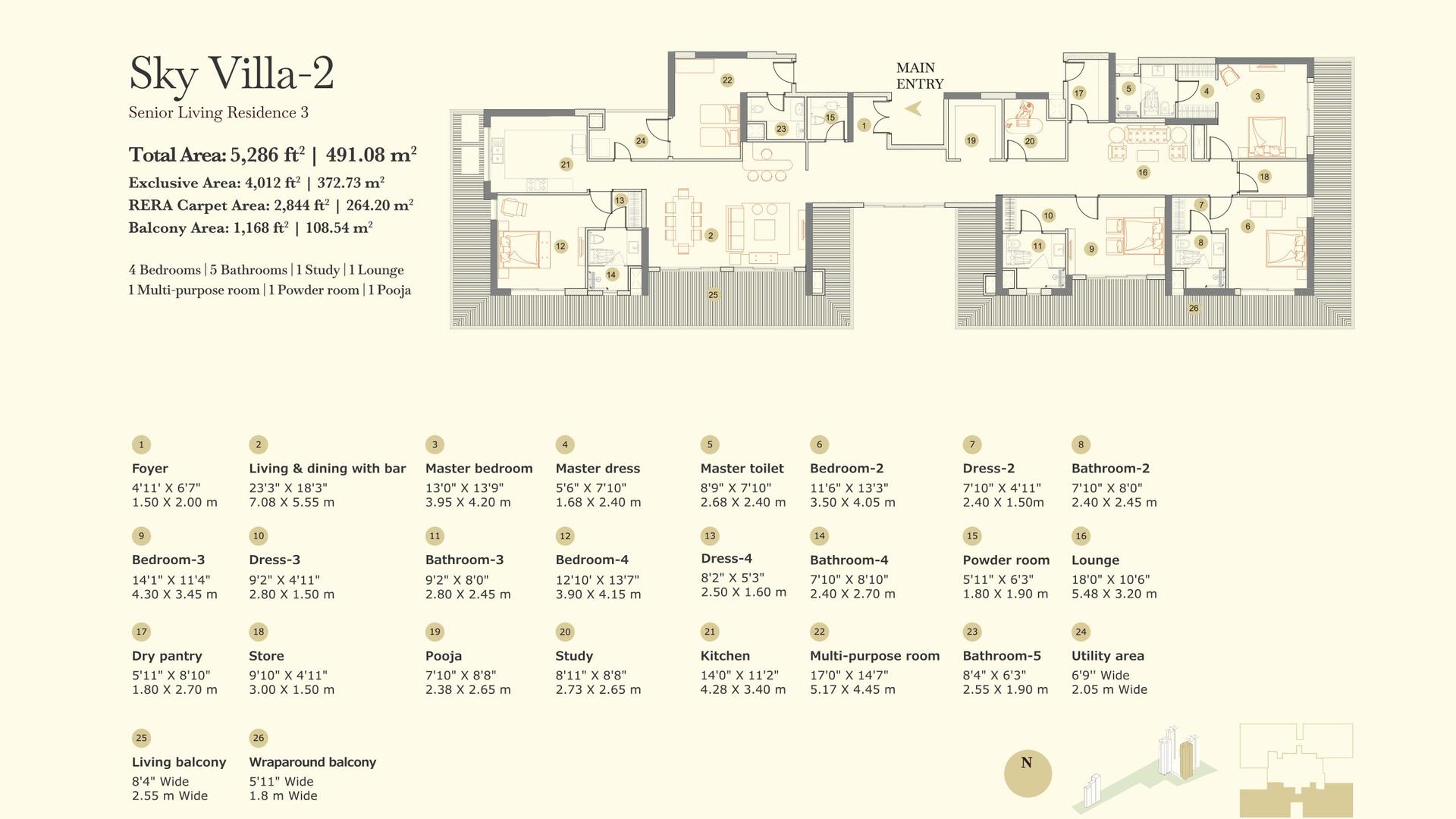 5 BHK BHK - 5286 Sq. Ft.