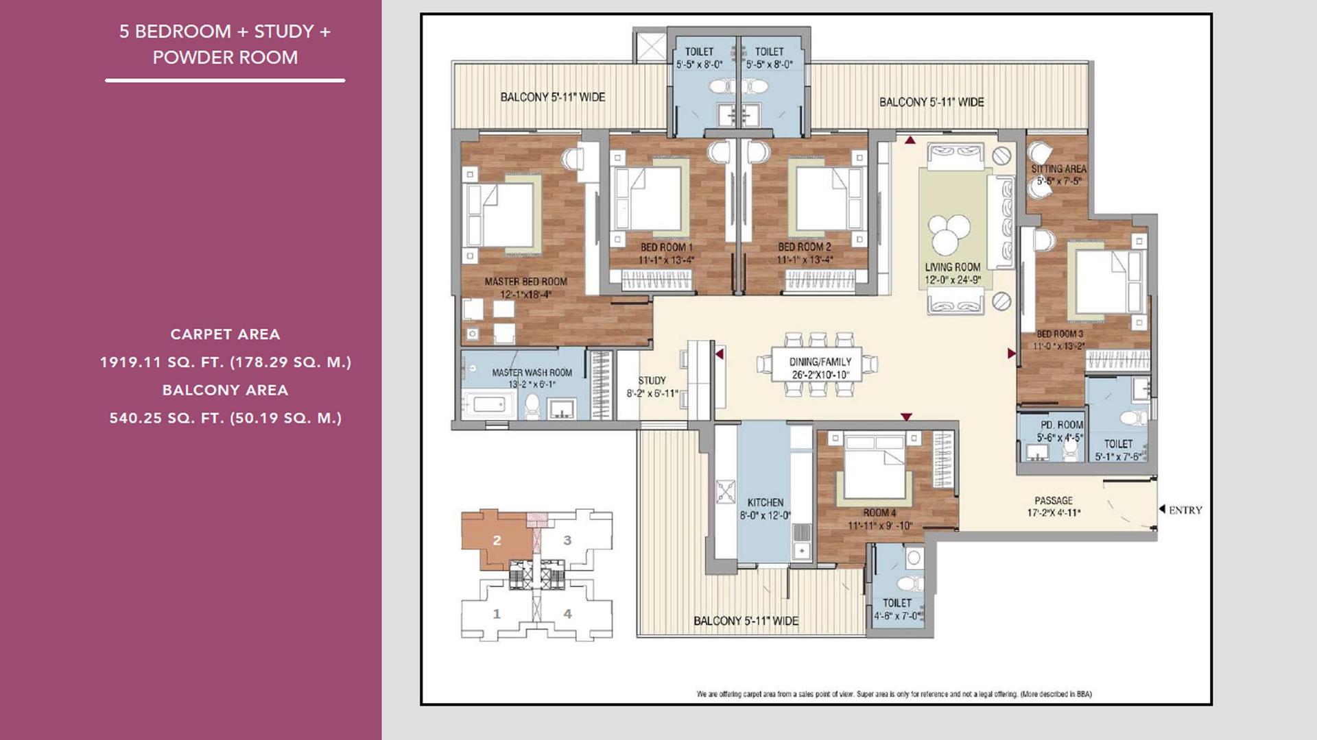 5 BHK BHK - 3216 Sq. Ft.
