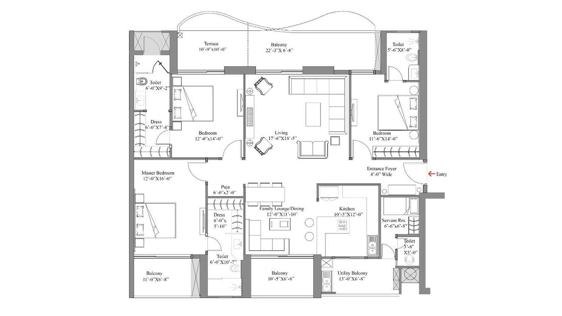 2 BHK - 1252 Sq. Ft.