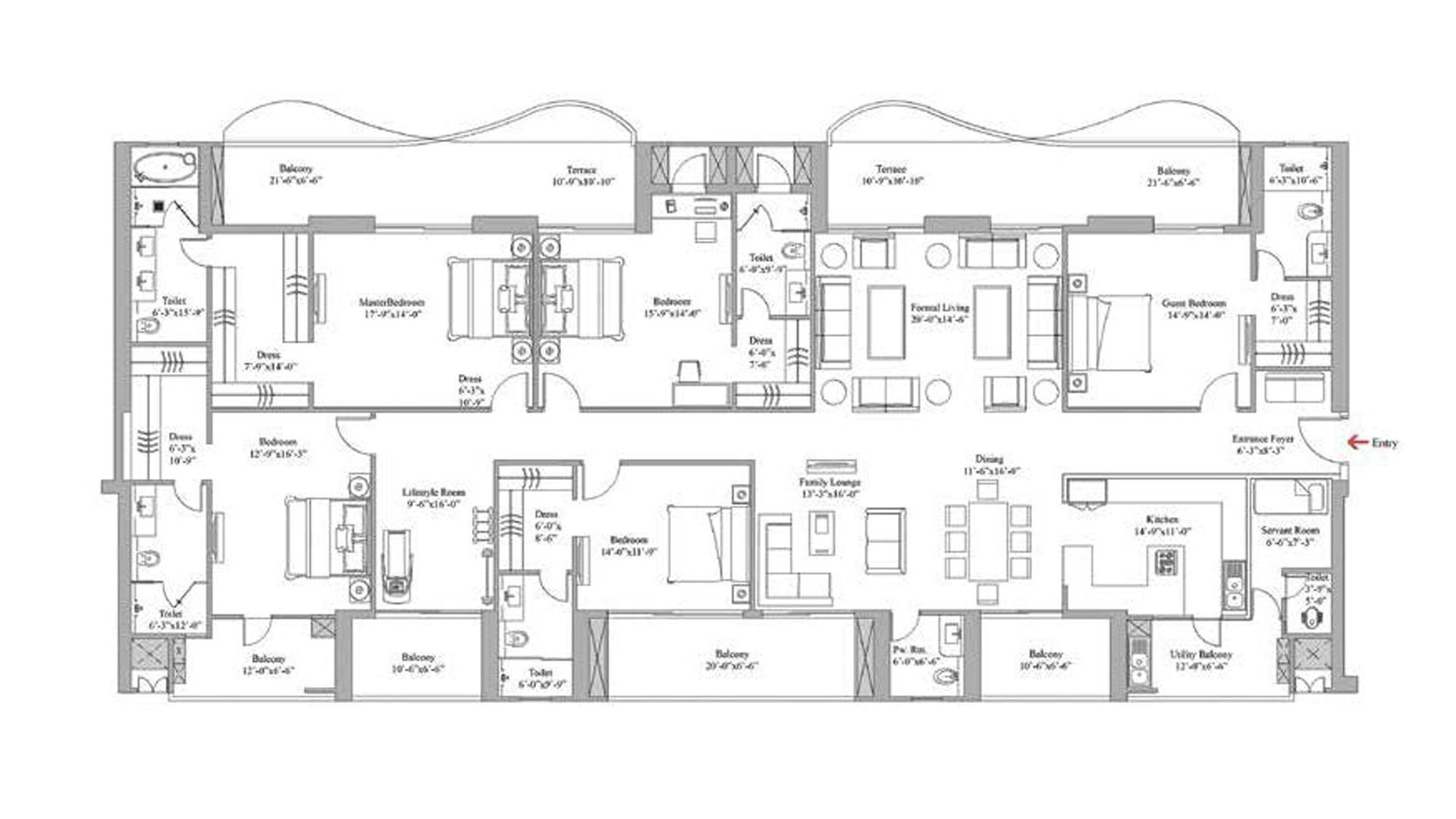 4 BHK - 2500 Sq. Ft.