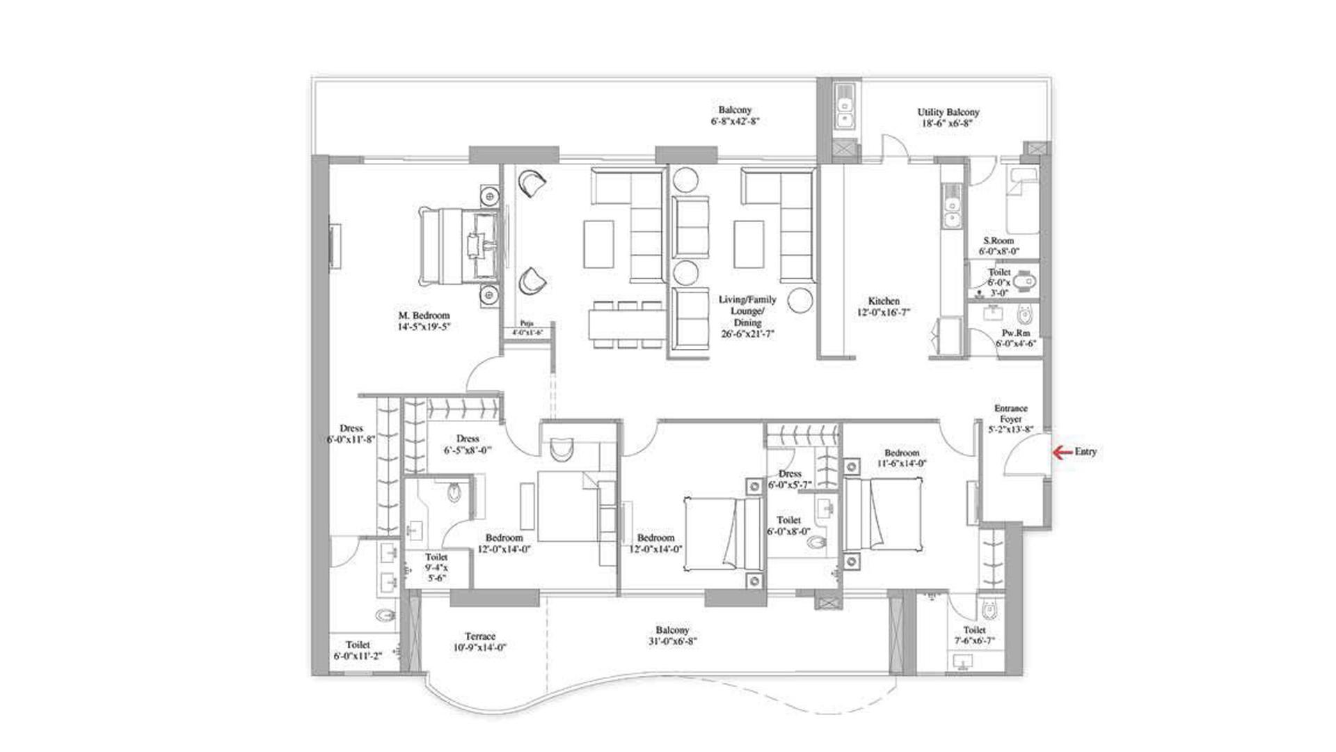 4 BHK - 2701 Sq. Ft.